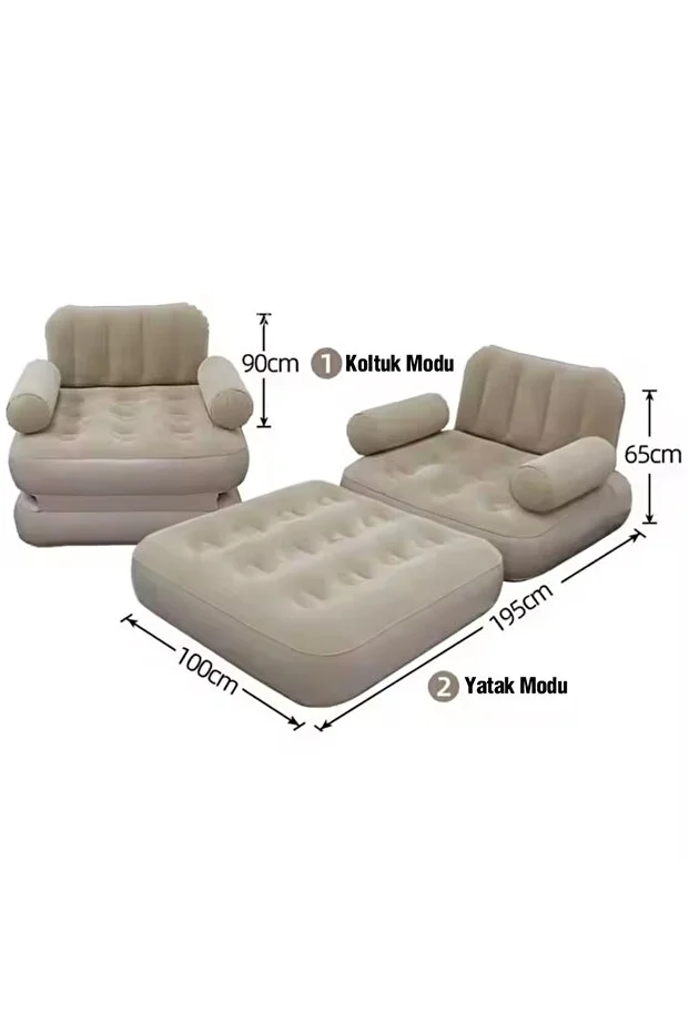 Kendi kendine Şişen Otomatik Tek Kişilik Şişme Koltuk